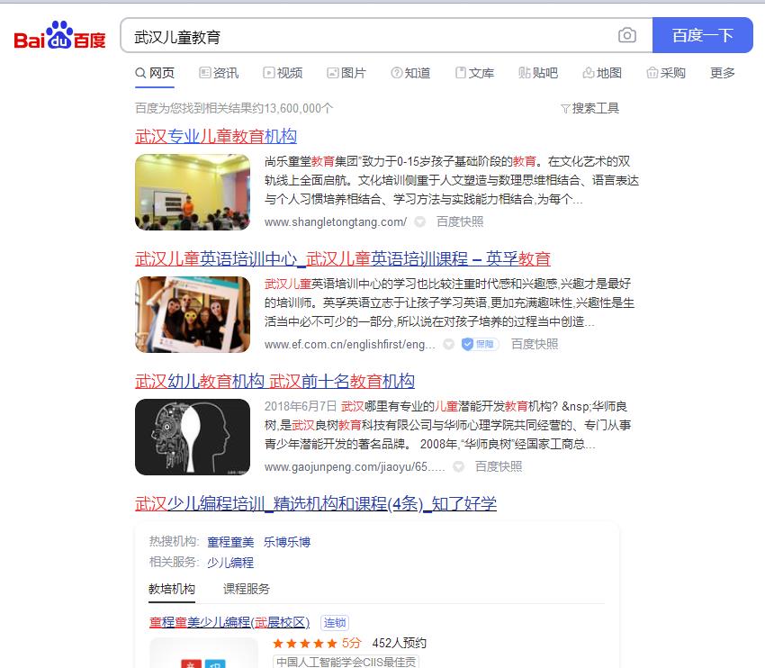 兒童教育、兒童托管機構(gòu)優(yōu)化案例網(wǎng)站建設(shè)案例—武漢盛世互聯(lián)